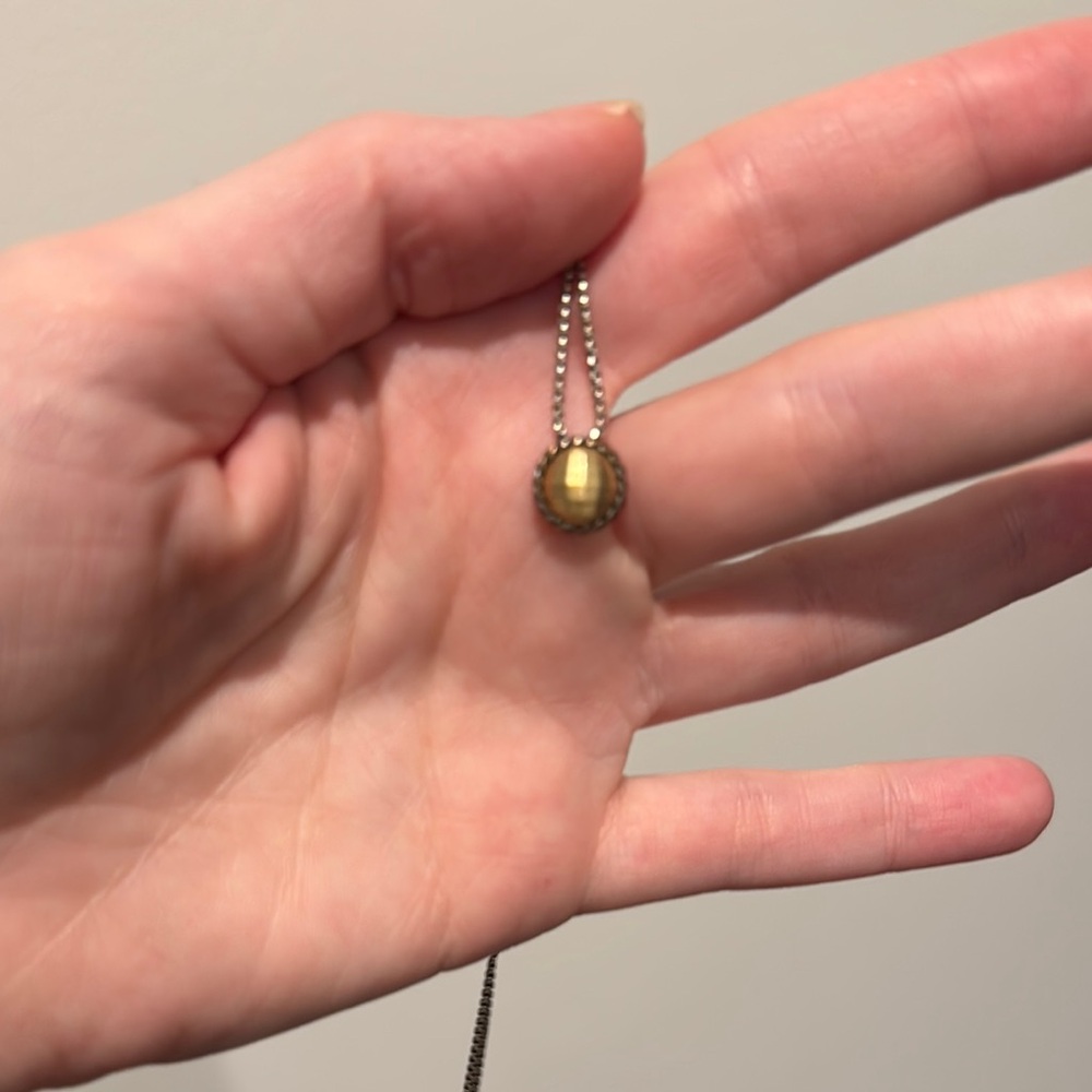 David Yurman Silver and Gold Pendant Necklace